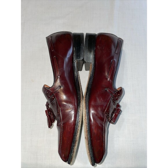 Johnston & Murphy Aristocraft Dress Loafers Mens Size 8.5 D Burgundy Leather - Picture 5 of 12